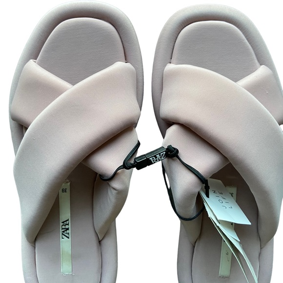 Zara Puff Slides Crisscrossed Sandals - Picture 7 of 13